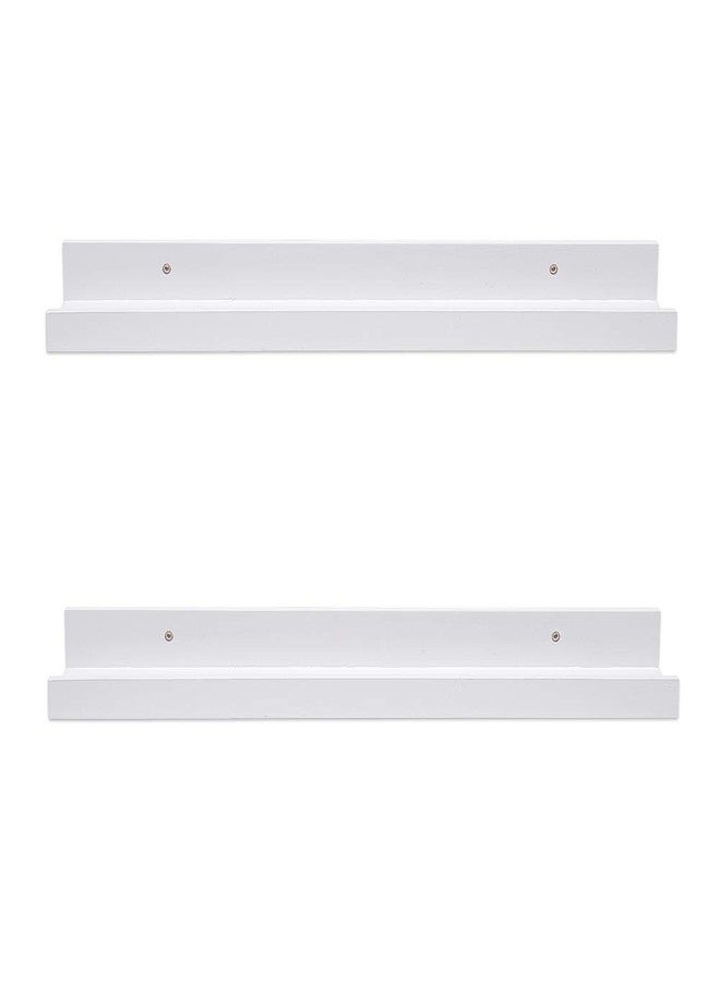 AZSKY 24 Inch Picture Ledge Shelf Floating Shelves Wall Mounted Set of 2 White - Image 1